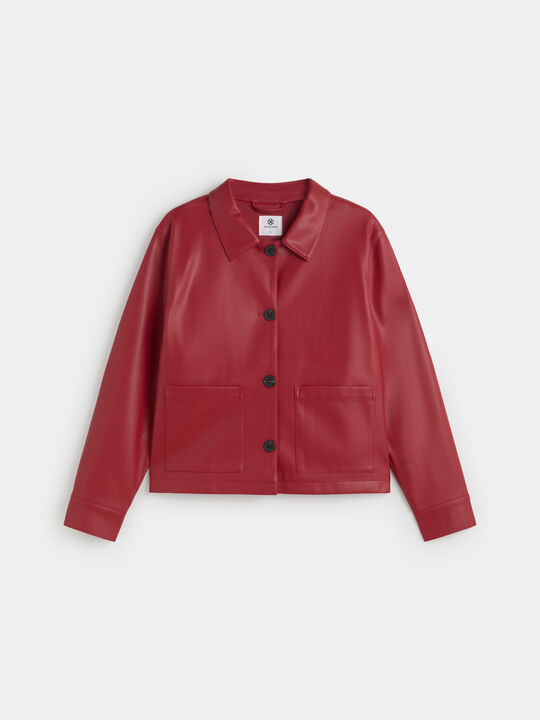 CHAQUETA POLIPIEL BOLSILLOS Rojo image number null