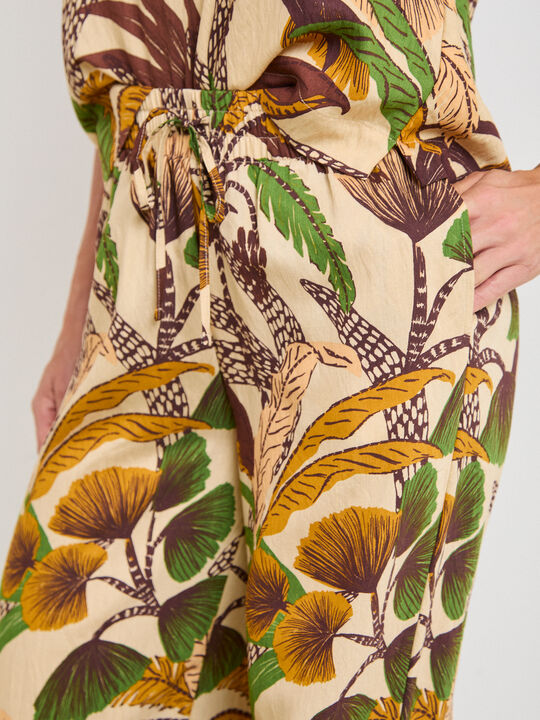 PANTAL&Oacute;N FLUIDO ESTAMPADO Light Ocre image number null