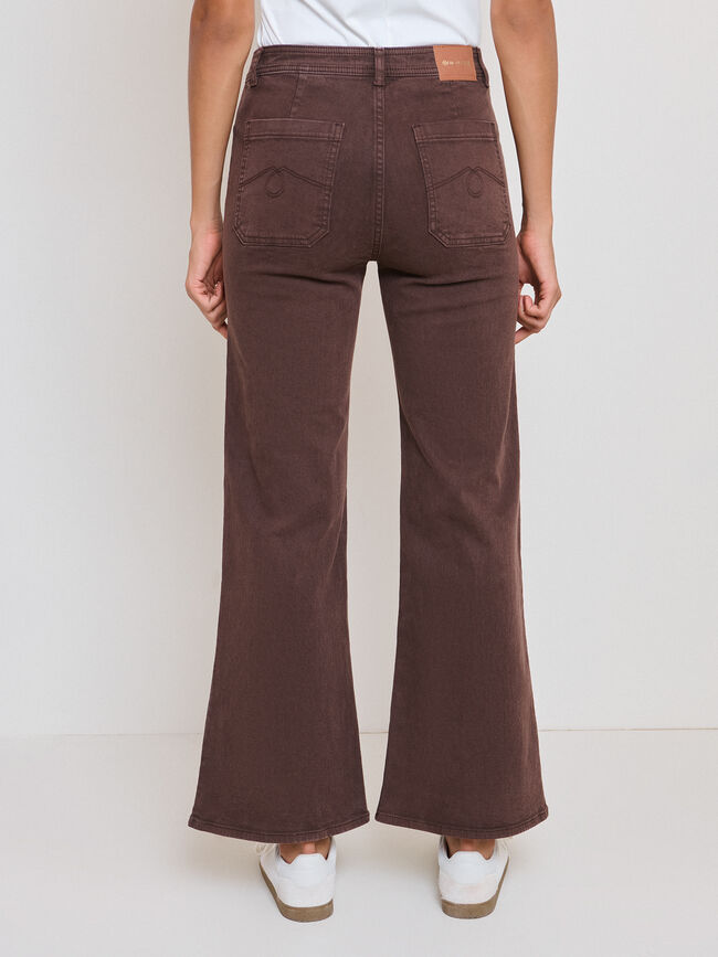 WIDE LEG BOLSILLOS Marron chocolat