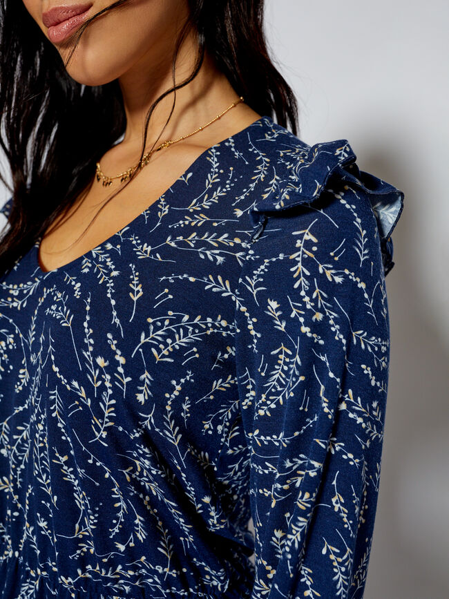 VESTIDO SOBRE RODILLA Azul Marino