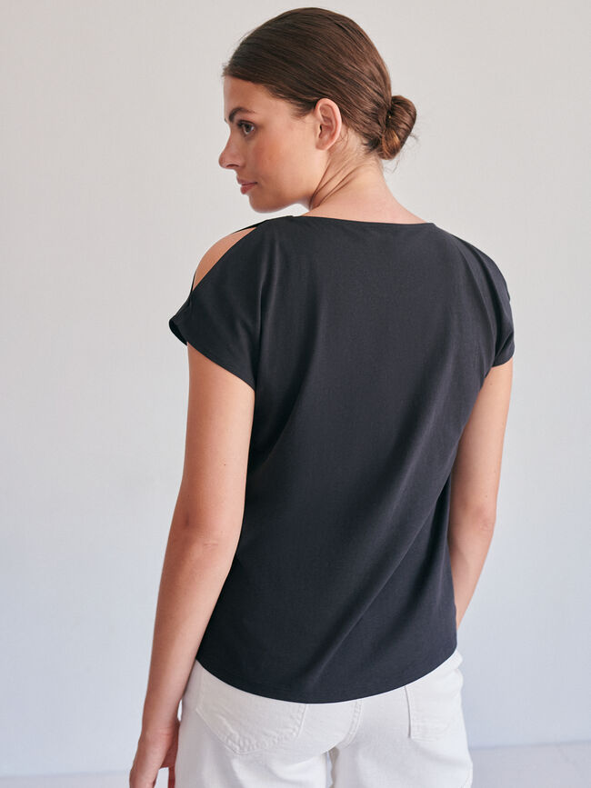 CAMISETA LENTEJUELAS ABERUTRAS Negro