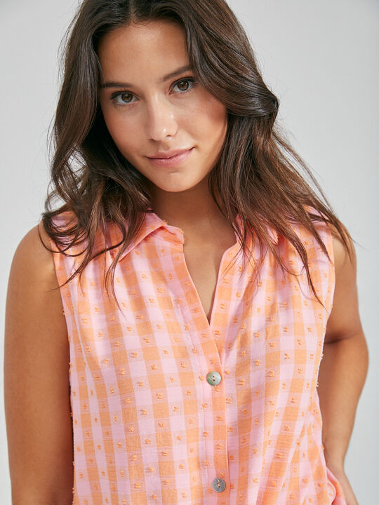 Top camisero nudo Naranja Sunset image number null