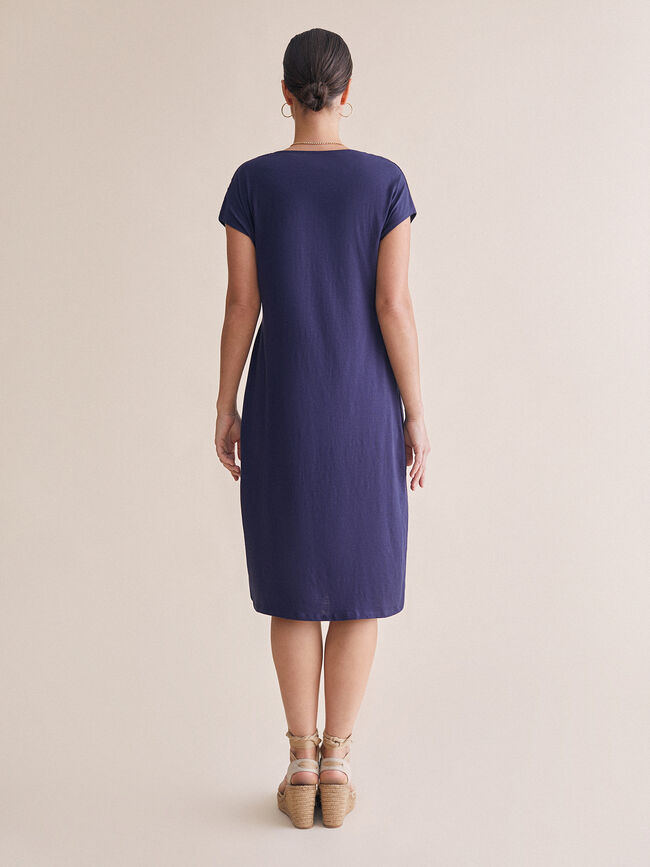 VESTIDO CON BOTONES CENTRALES marino claro