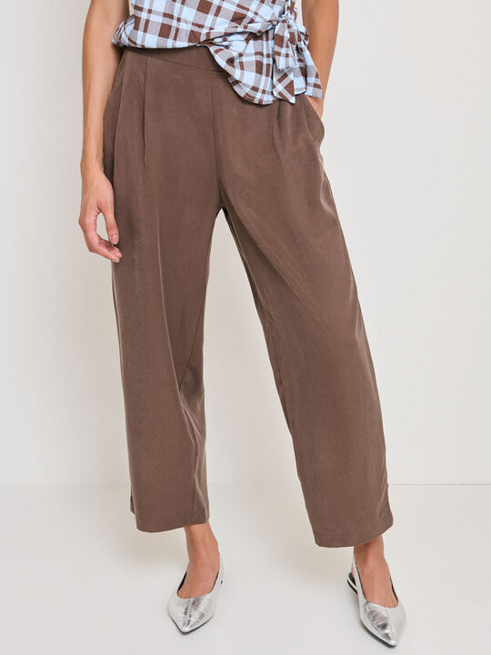 PANTALON BARREL Marron image number null