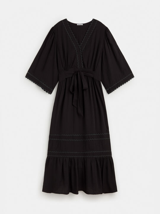 VESTIDO LARGO ONDULINA Negro image number null