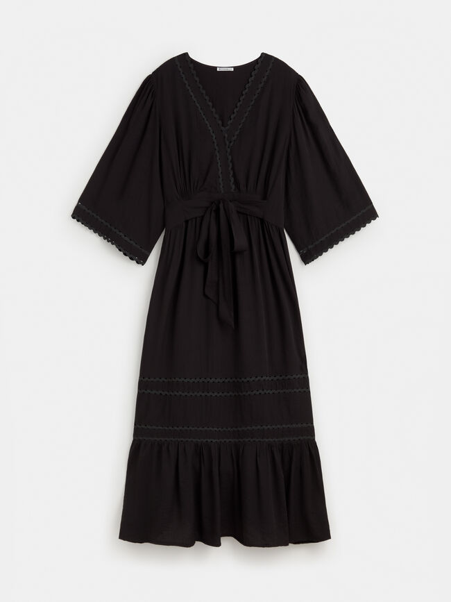 VESTIDO LARGO ONDULINA Negro