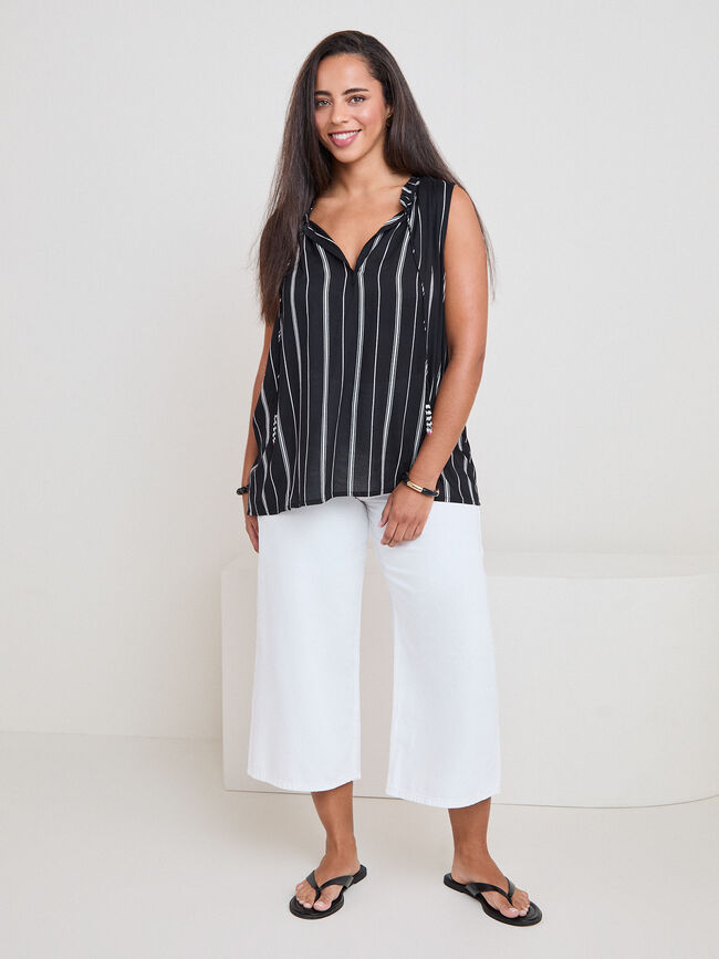 TOP FLUIDO ESTAMPADO Negro
