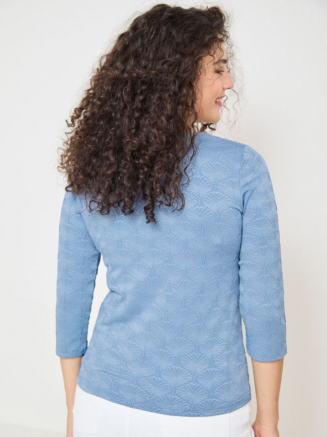 CAMISETA DETALLE TEJIDO Azul Chambray