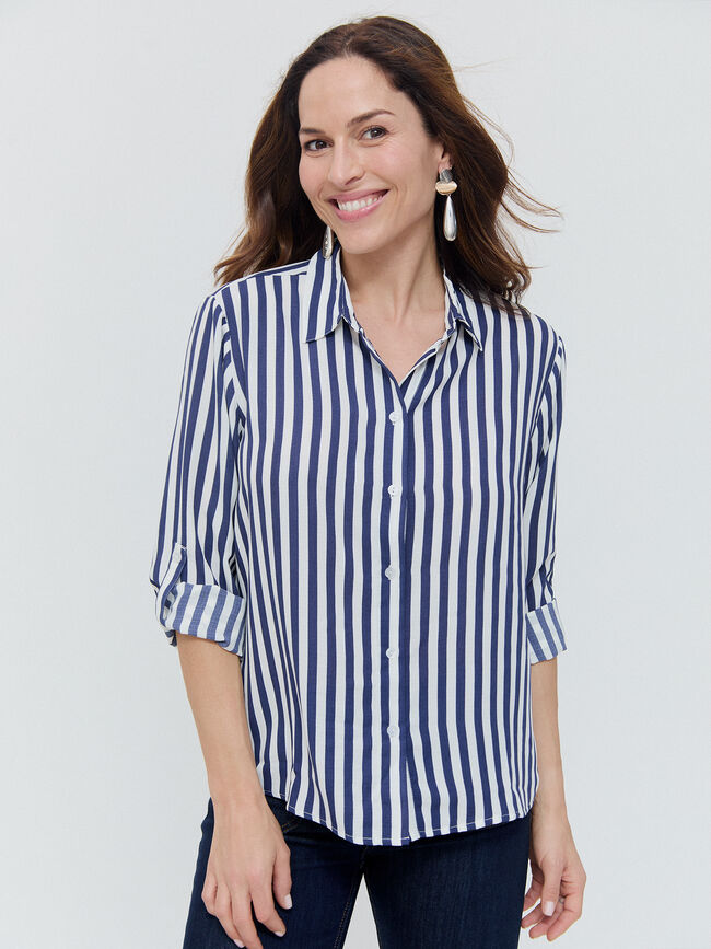CAMISA RAYAS BOLSILLOS Blanco Optico