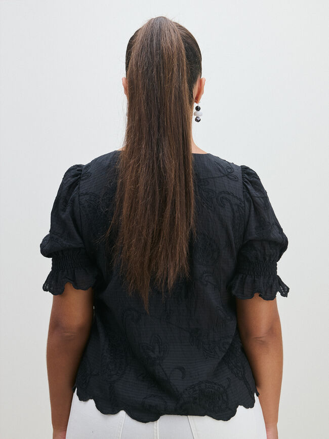 CAMISA BORDADA Negro