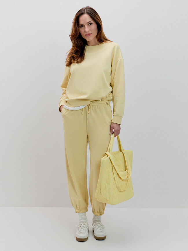 PANTALON LARGO Amarillo Pastel