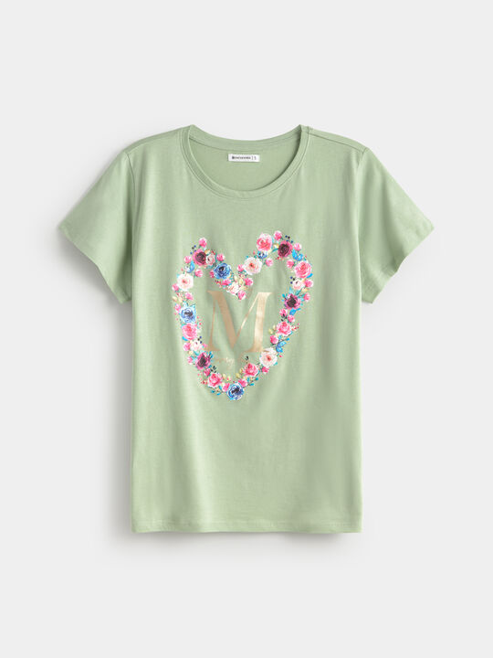 CAMISETA POSICIONAL FLORES Verde Laguna image number null