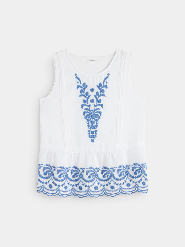 TOP ALGODÓN BORDADO Blanco Optico