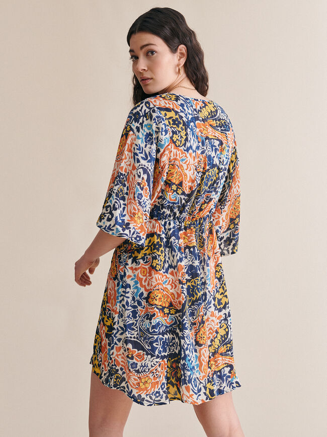 Vestido estampado escote pico Estampado 1