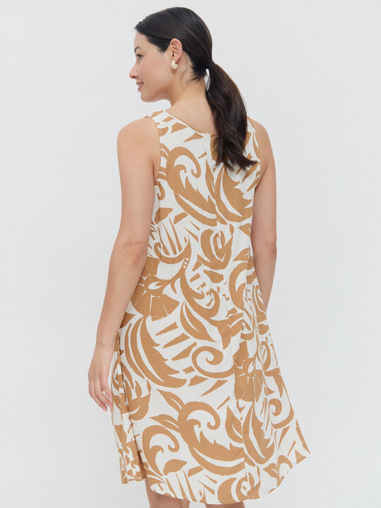 VESTIDO ESTAMPADO TIRANTES Crudo image number null