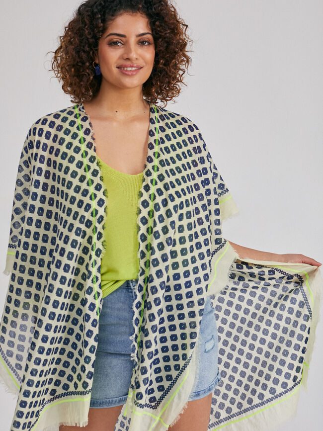Caftán estampado geométrico Estampado 1