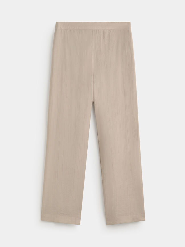 PANTAL&Oacute;N LARGO FLUIDO Piedra
