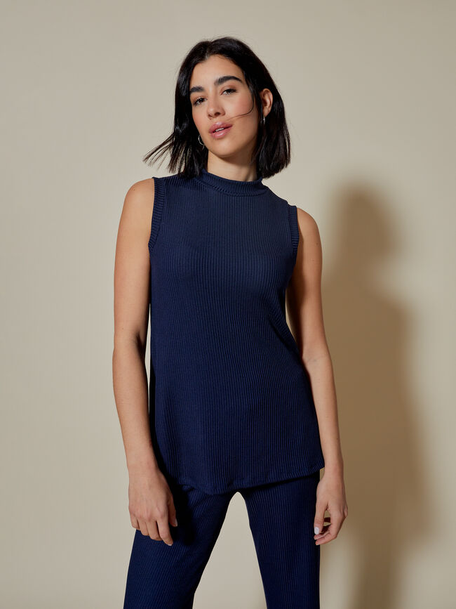 top cuello perkins Azul Marino