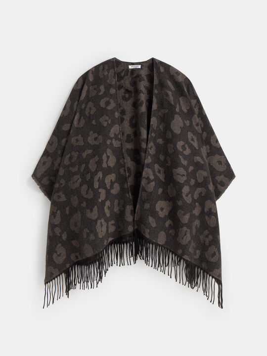 PONCHO ESTAMPADO ANIMAL Negro image number null