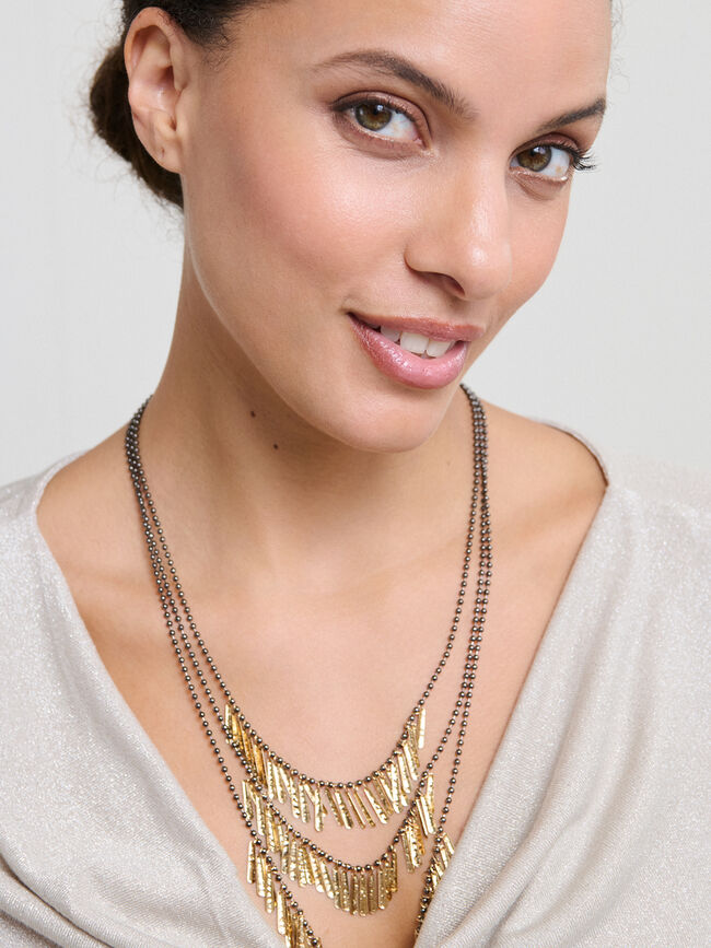 COLLAR PLATA Y ORO Multicolor