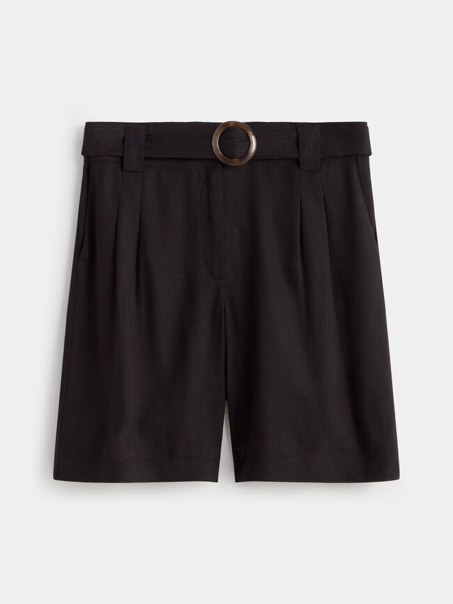 BERMUDA CON CINTURON Negro