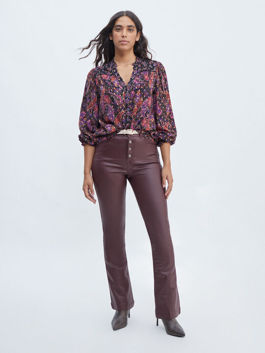 BLUSA PAISLEY DETALLES METALIZADOS Negro image number null