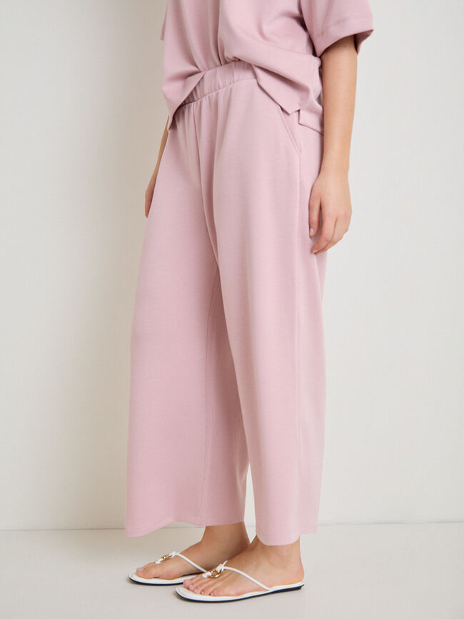 JOGGER SCUBA CROPPED Rosa Pastel