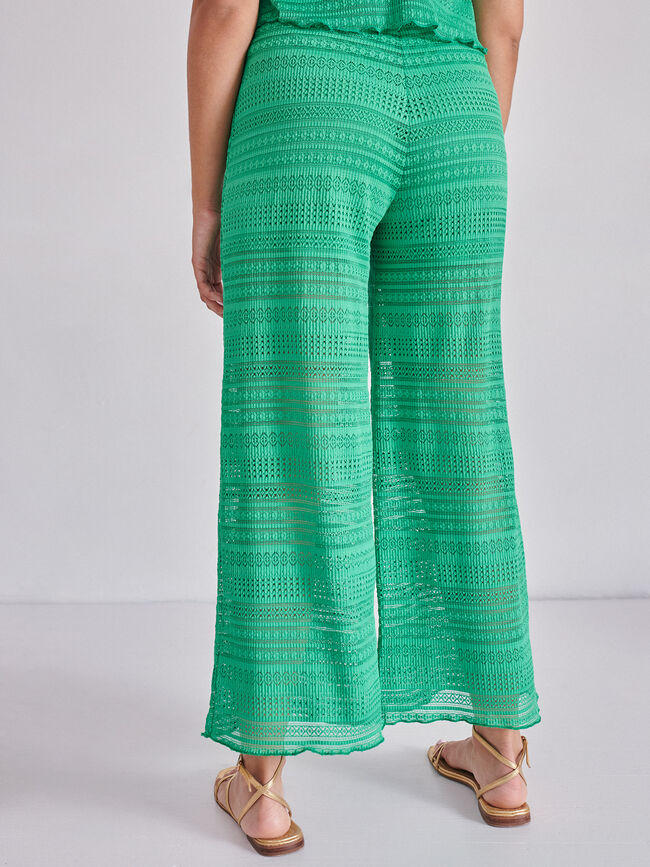 PANTALÓN PUNTO CALADO Verde