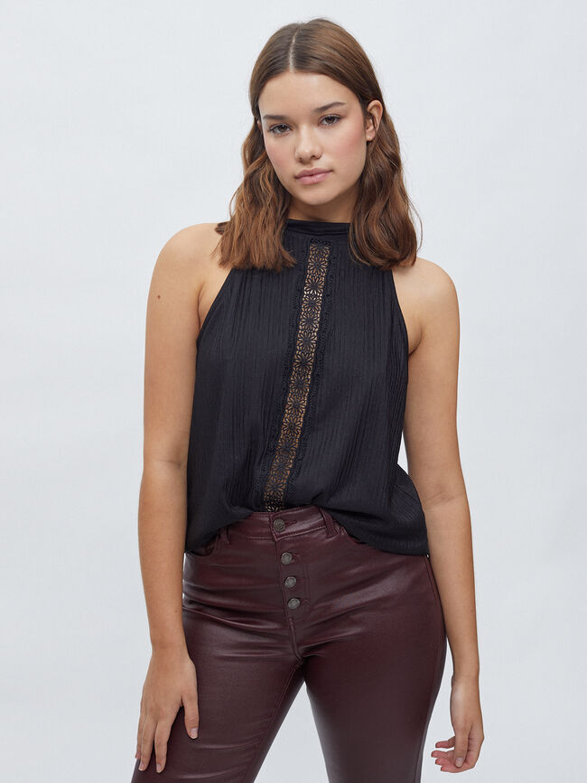 TOP HALTER Negro