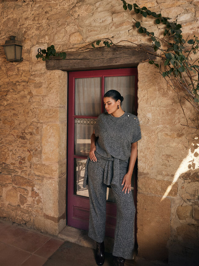 CAMISETA DETALLE BOTONES Gris vigore Osc