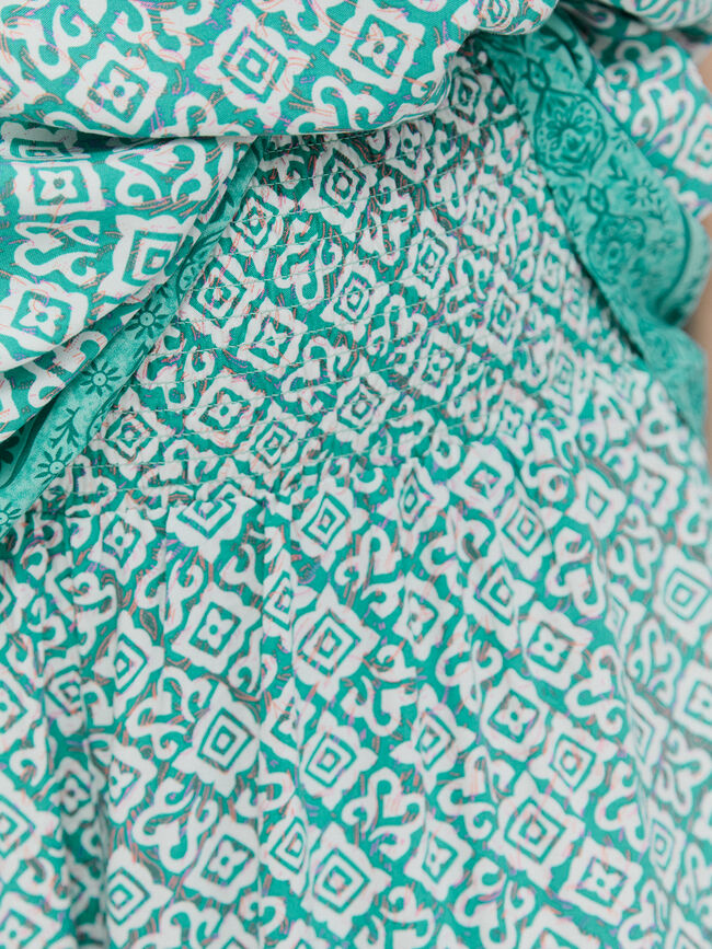 Falda pantalón estampada Turquesa Oscuro