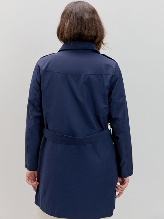 GABARDINA LARGA BOTONES Azul Marino image number null