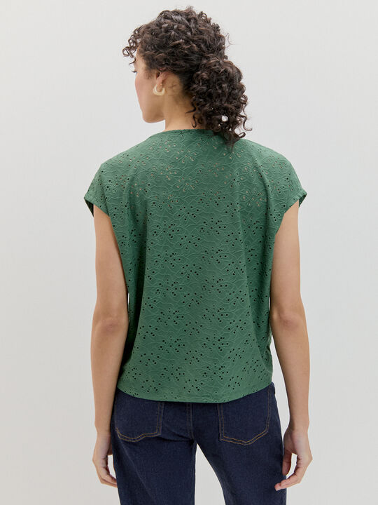 CAMISETA EYELET SISADA Verde Pino image number null