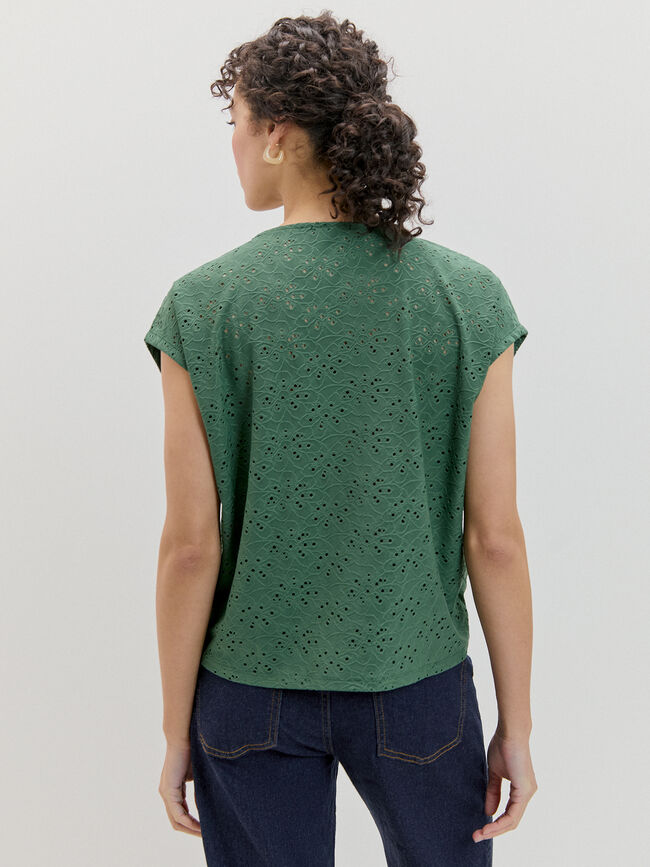 CAMISETA EYELET SISADA Verde Pino