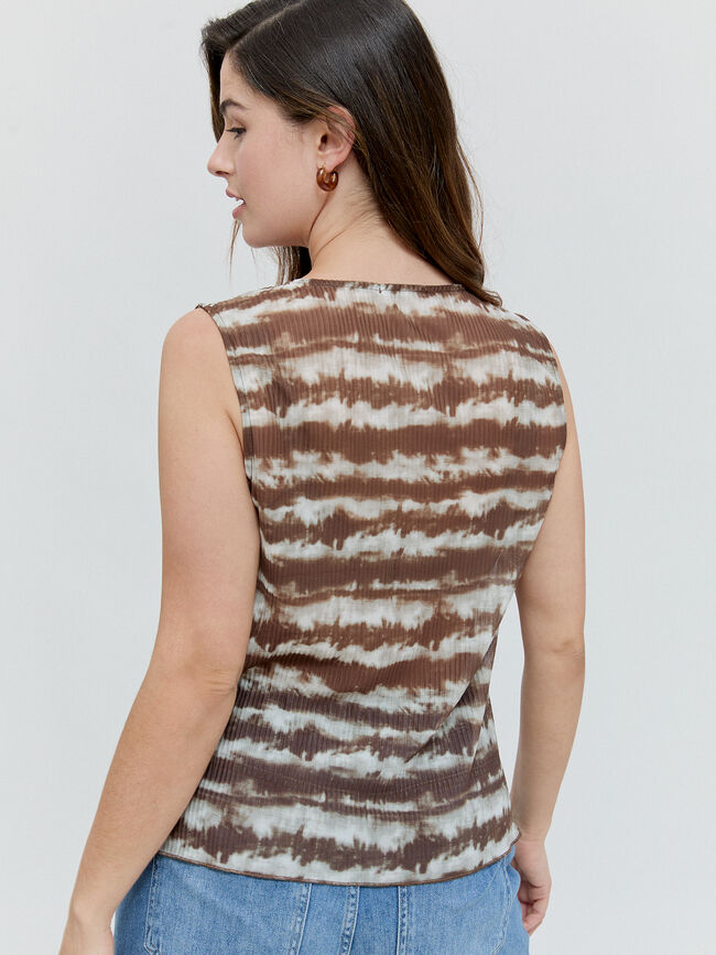 TOP PLISADO  FRUNCIDO Marron