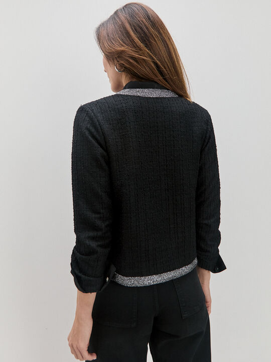 CHAQUETA DETALLE TEXTURA Negro image number null