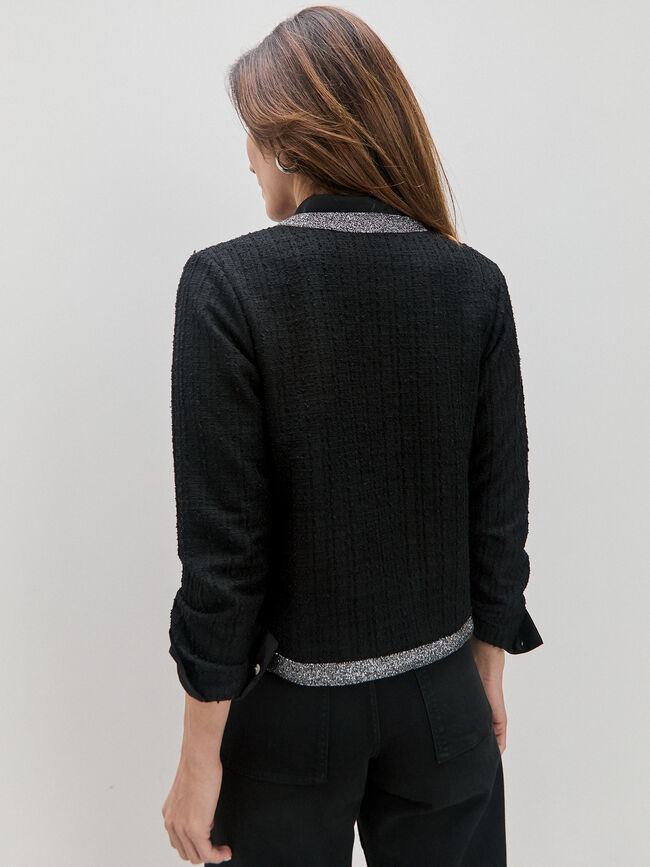 CHAQUETA DETALLE TEXTURA Negro