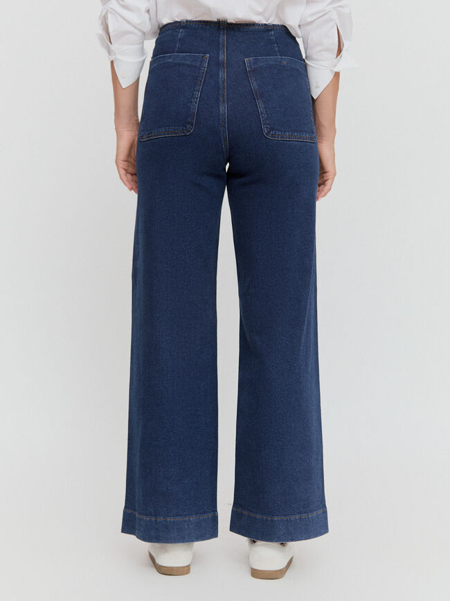 PANTALÓN BOLSILLO BOTÓN Dark blue