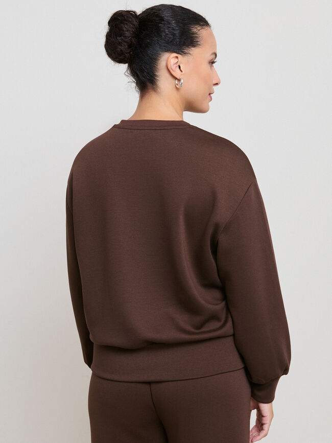 SUDADERA MANGA ABULLONADA Marron
