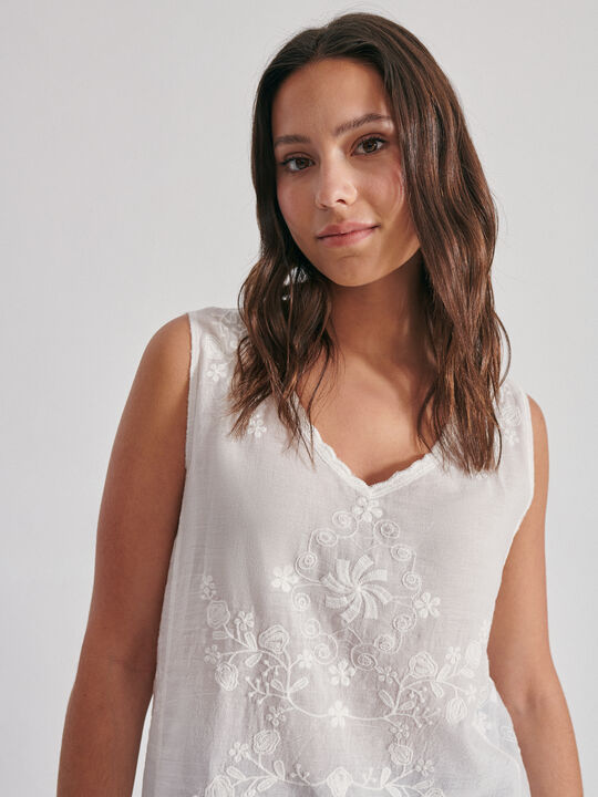 Top blanco bordado Blanco Optico image number null