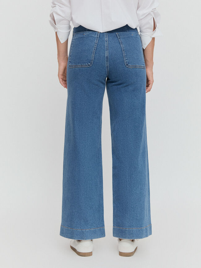 PANTALÓN BOLSILLO BOTÓN Mid blue