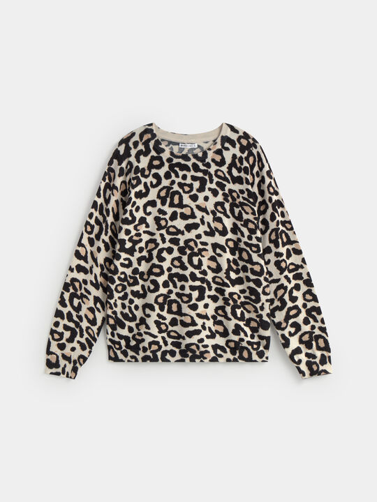 JERSEY ESTAMPADO ANIMAL Beige image number null