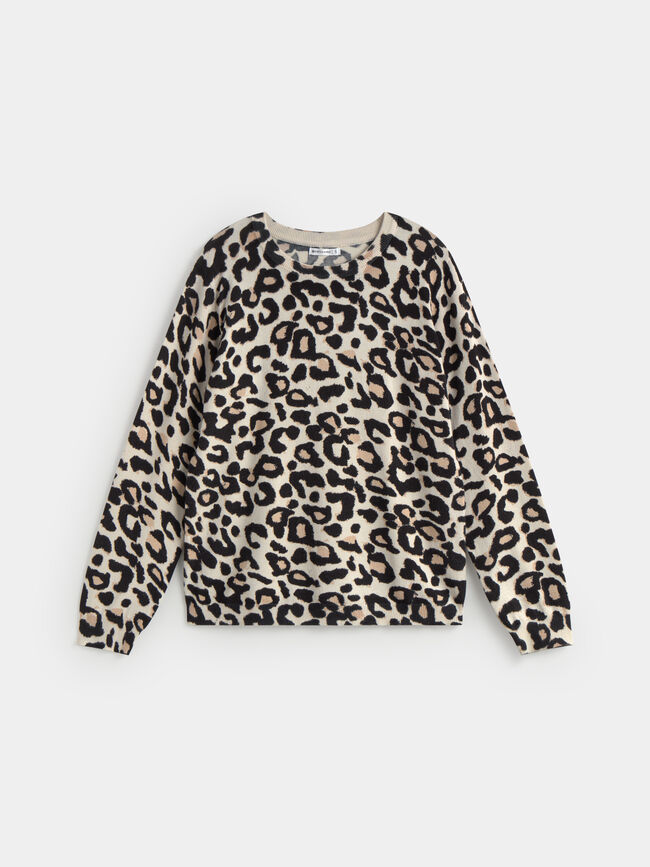 JERSEY ESTAMPADO ANIMAL Beige