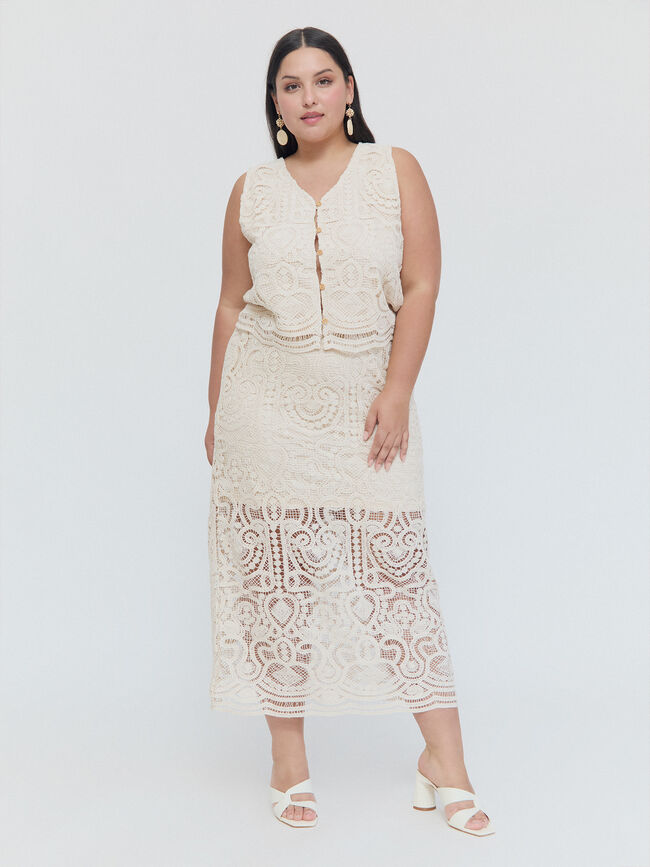 FALDA CROCHET Crudo
