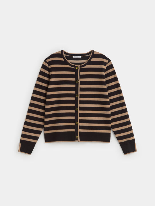 CARDIGAN RAYA REDONDO Camel image number null