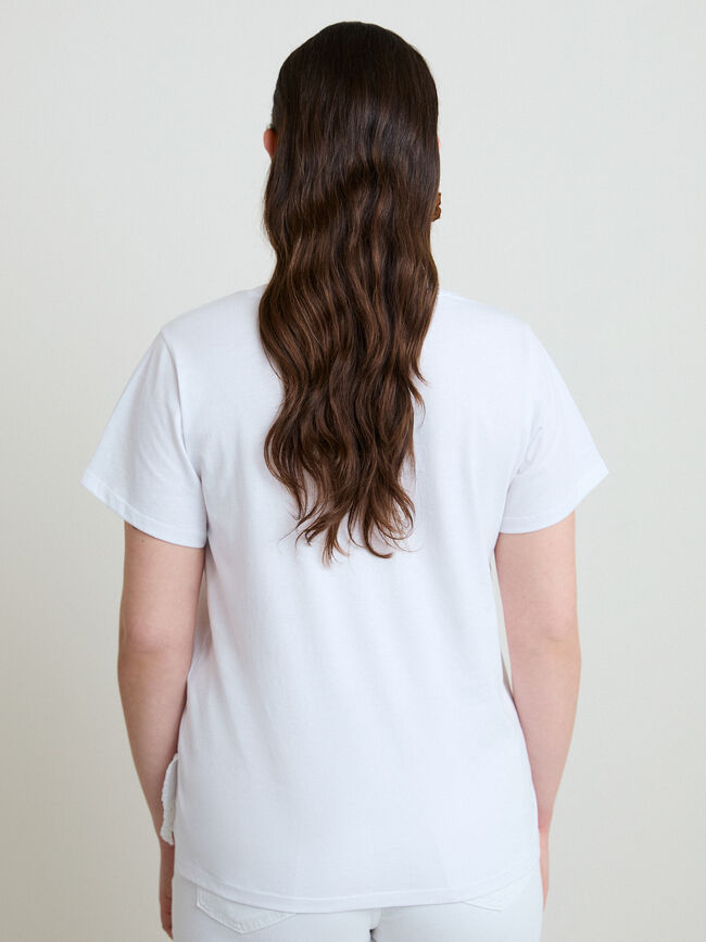 CAMISETA CROCHET BAJO Blanco Optico