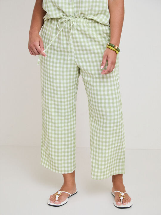 PANTALON  VICHY kaki claro image number null