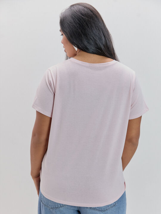 CAMISETA PERRITOS BRILLANTE Rosa Pastel image number null