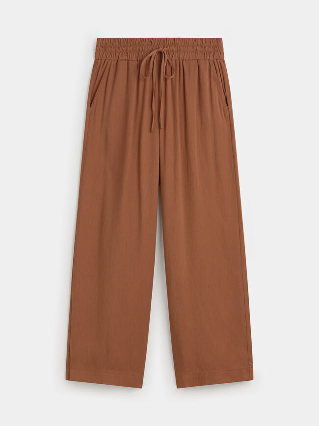 PANTALON RUSTICO FLUIDO Marron viejo