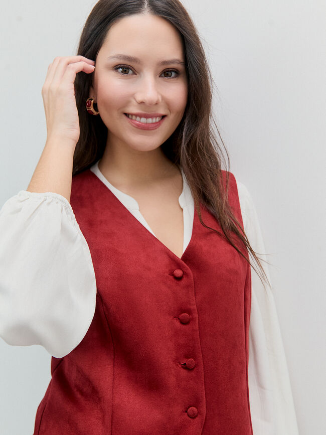 CHALECO ANTELINA BOTONES Granate